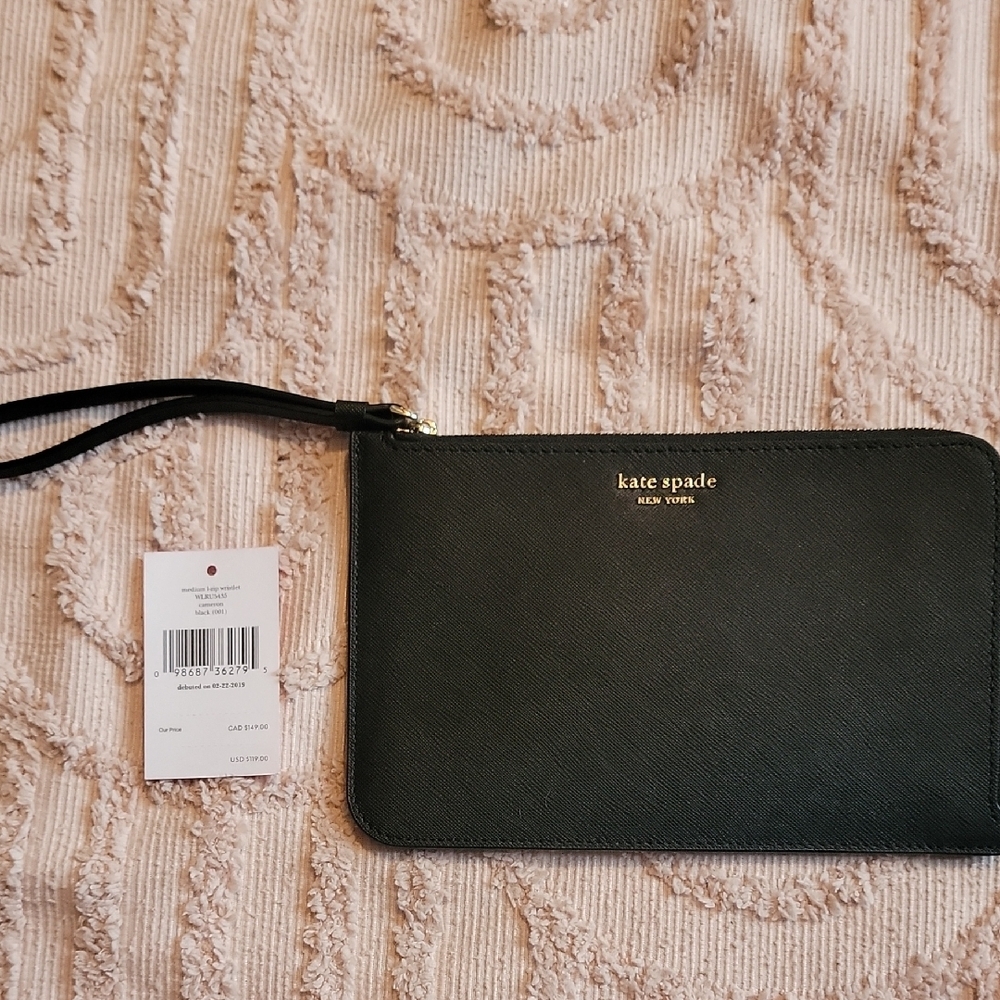 Kate Spade Black Leather Wristlet - Picture 8 of 9